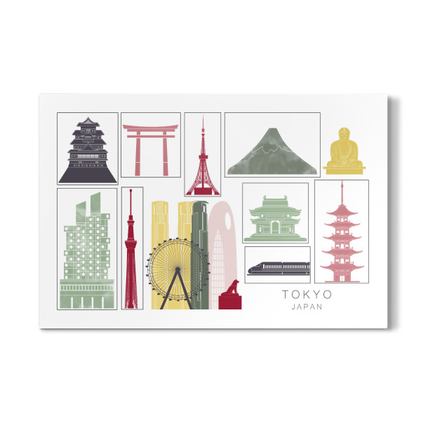 Galerie-Print "Tokyo skyline burgundy" 30x20 cm artboxONE