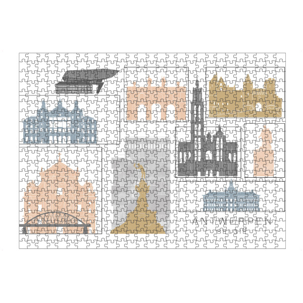 Puzzle Ravensburger "Antwerp skyline earth" artboxONE - Städte,Reise,Architektur,Kartografie