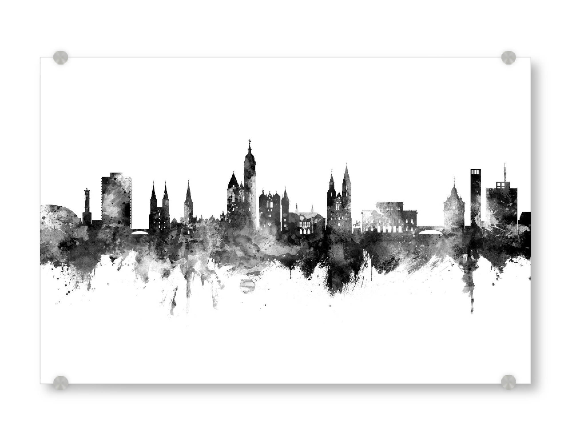 Acrylglasbild "Braunschweig Germany Skyline Black" artboxONE - Städte