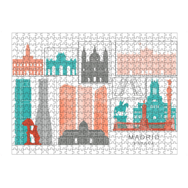 artboxONE Puzzle "Madrid skyline coral" artboxONE - Städte,Reise,Architektur,Kartografie