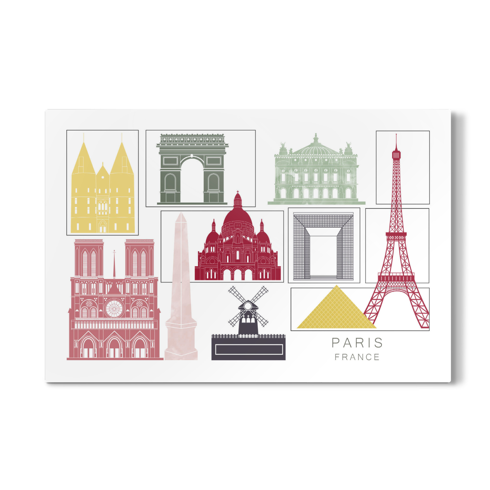 Galerie-Print "Paris skyline burgundy" 75x50 cm artboxONE
