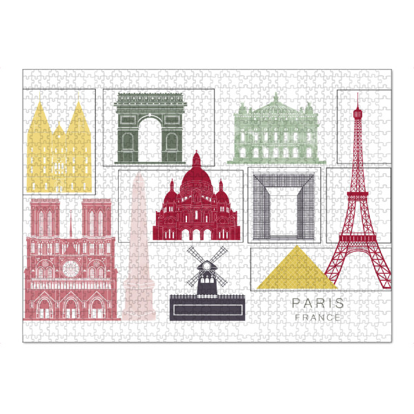 Puzzle Ravensburger "Paris skyline burgundy" artboxONE - Städte,Architektur,Städte / Paris