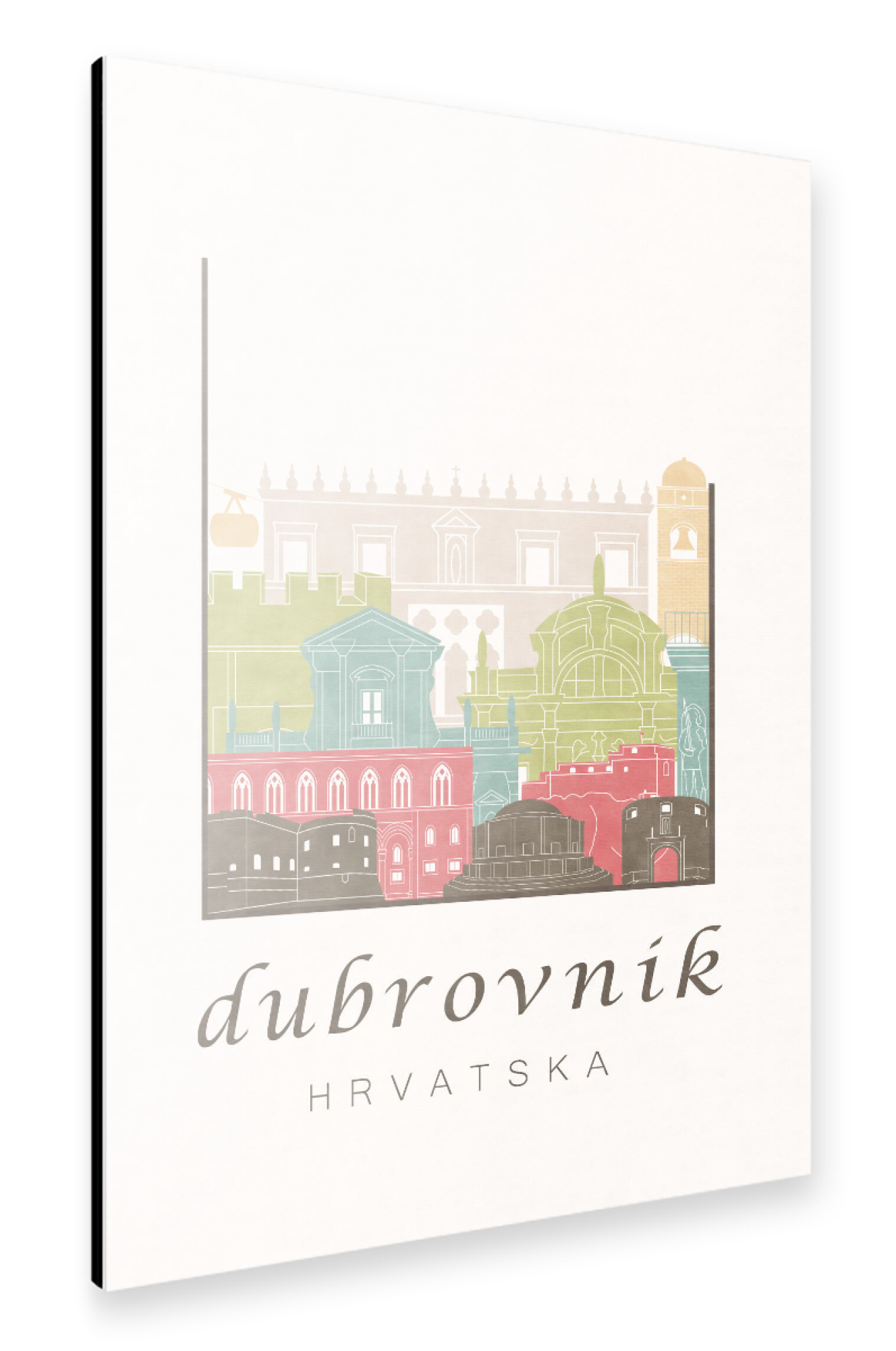 Alu-Dibond "Dubrovnik skyline pastel" 30x20 cm artboxONE