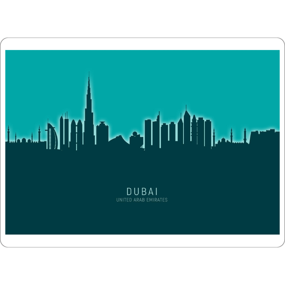 Tischset "Dubai Skyline Glow Teal" artboxONE - Städte,Städte / Dubai