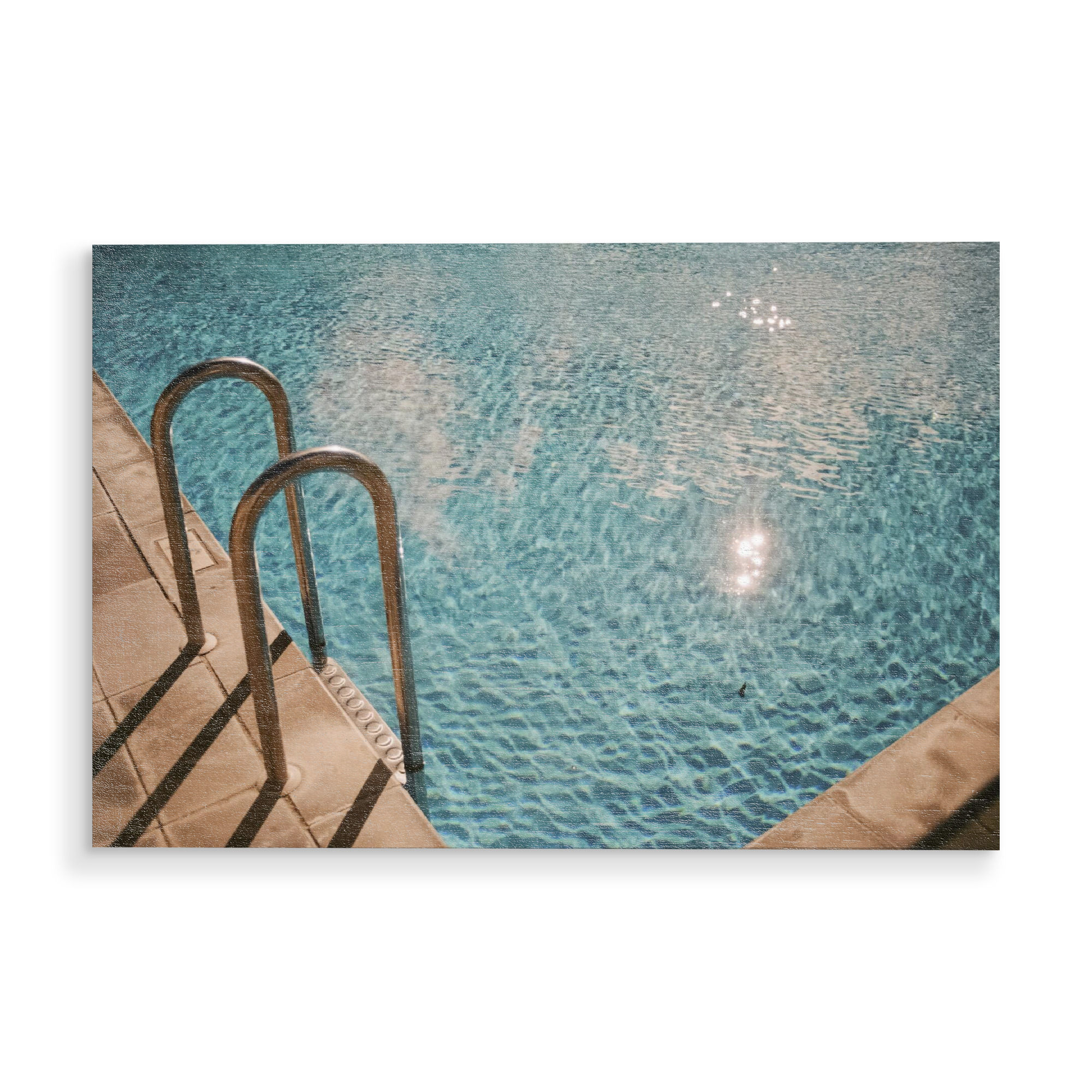 Holzbild "Vibrant Pool" artboxONE - Architektur,Geometrie,Unterwasser,Sport