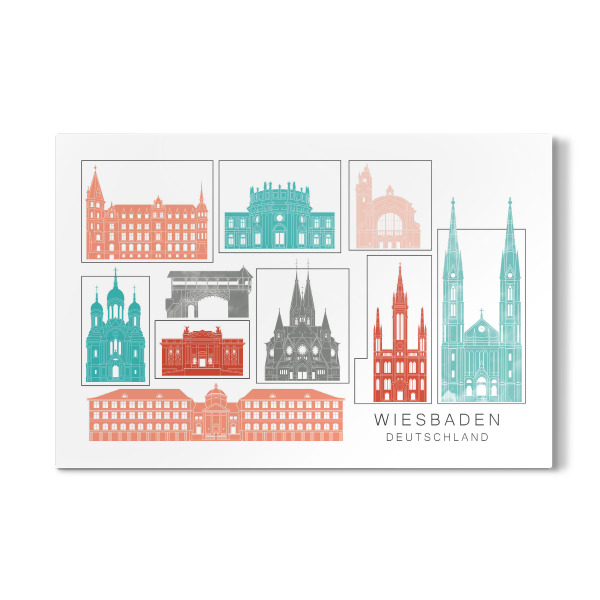 Galerie-Print "Wiesbaden skyline coral" 30x20 cm artboxONE