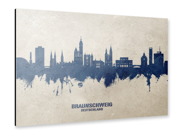 Alu-Dibond "Braunschweig Skyline PaintBlue" 30x20 cm artboxONE