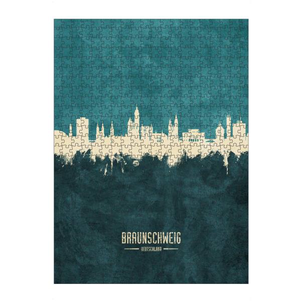 Puzzle Ravensburger "Braunschweig Skyline Turquoise" artboxONE - Städte