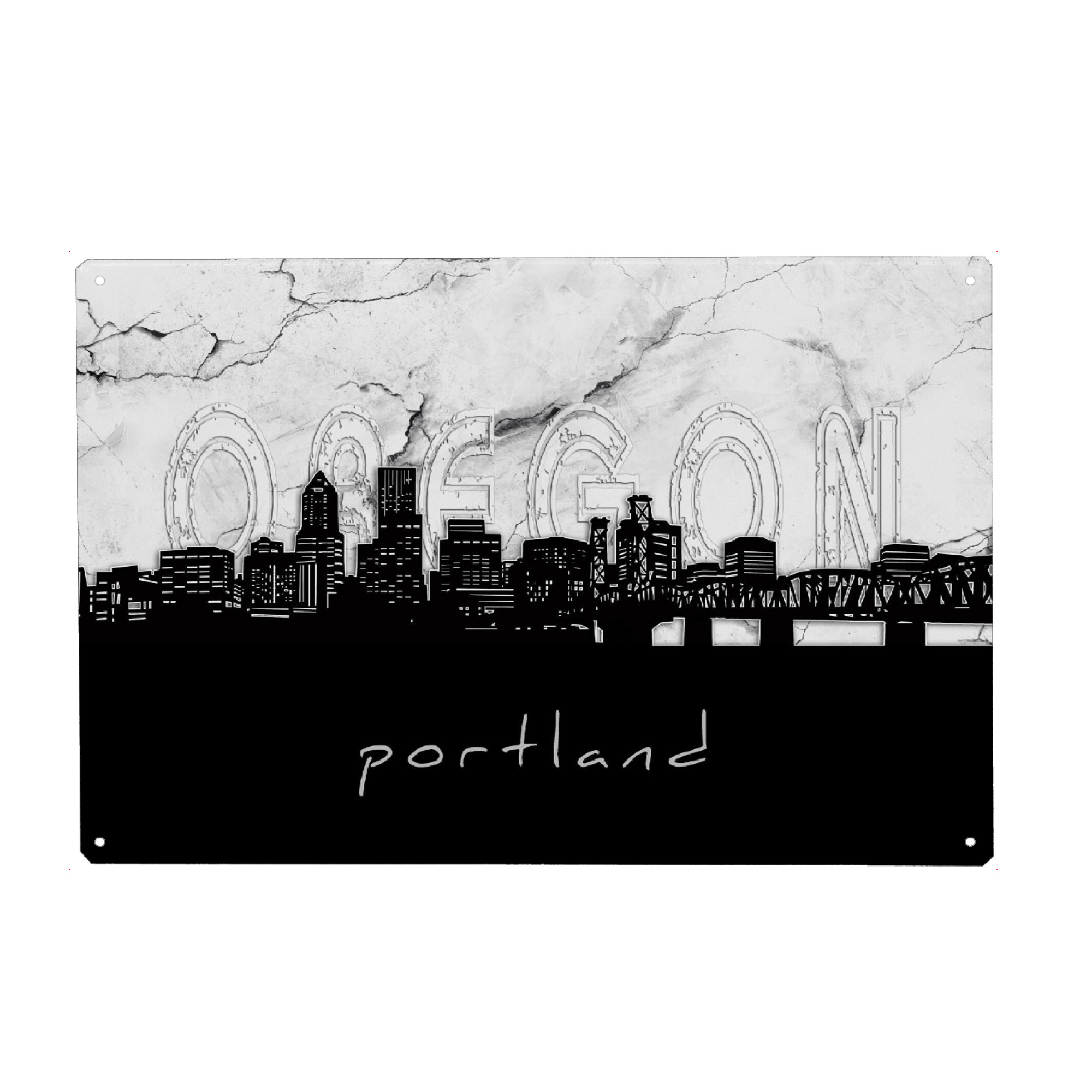 Metall Poster "Portland skyline marble" artboxONE - Städte,Reise,Architektur,Marmor