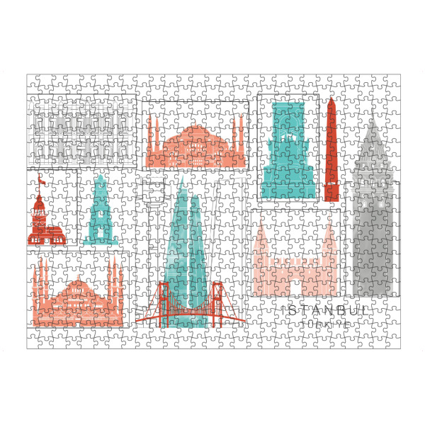 artboxONE Puzzle "Istanbul skyline coral" artboxONE - Städte,Reise,Architektur,Städte / Istanbul,Kartografie