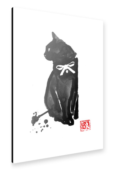 Alu-Dibond "Cat with tie" 30x20 cm artboxONE