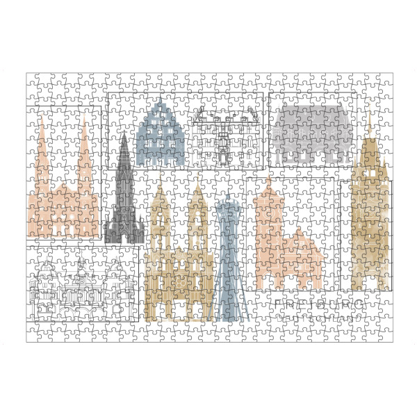 artboxONE Puzzle "Freiburg skyline earth" artboxONE - Städte,Reise,Architektur,Kartografie