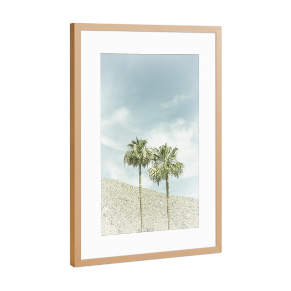 Poster mit Rahmen Kupfer "Palmen in der Wüste | Vintage" artboxONE - Natur,Reise / Länder
