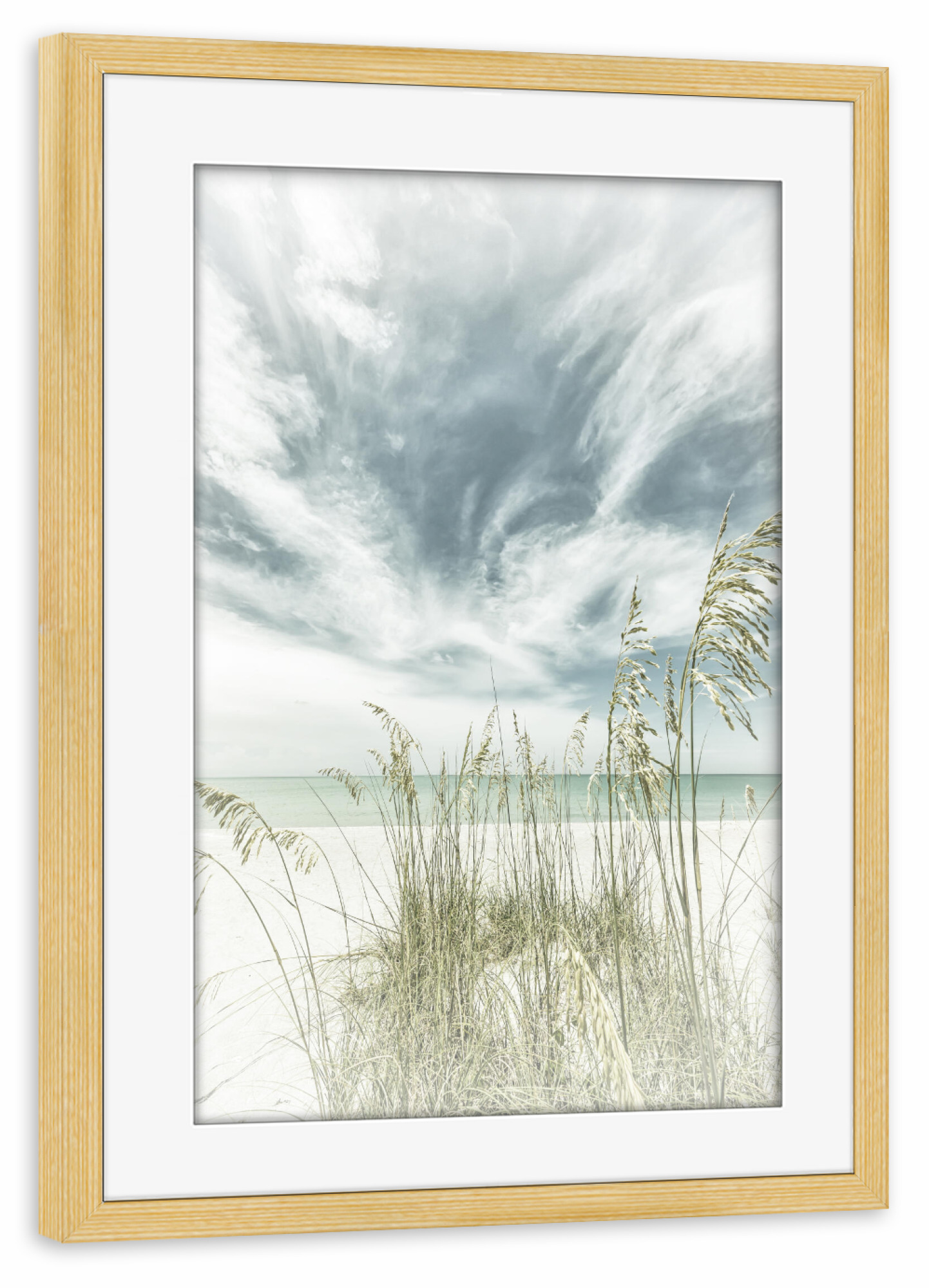 Poster mit Rahmen kiefer "Stille am Strand | Vintage" artboxONE - Natur,Reise / Strand und Meer