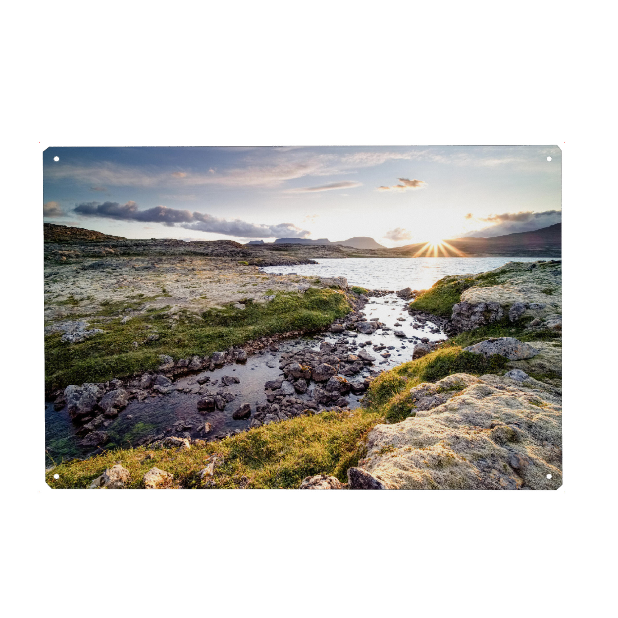 Holzbild "Bergsee in Island" artboxONE - Natur,Reise,Reise / Länder