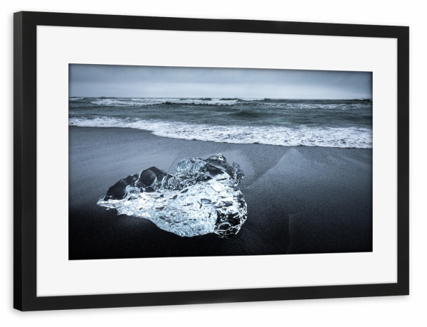 Poster mit Rahmen schwarz "Eisdiamant" artboxONE - Natur,Reise