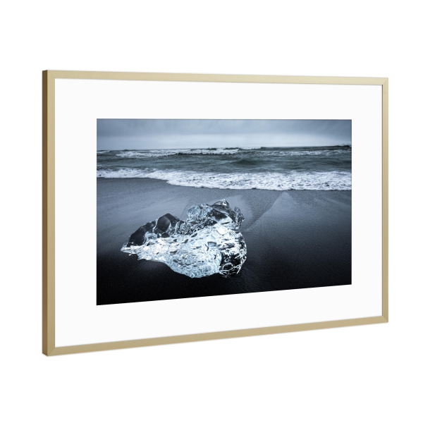 Poster mit Rahmen Gold "Eisdiamant" artboxONE - Natur,Reise