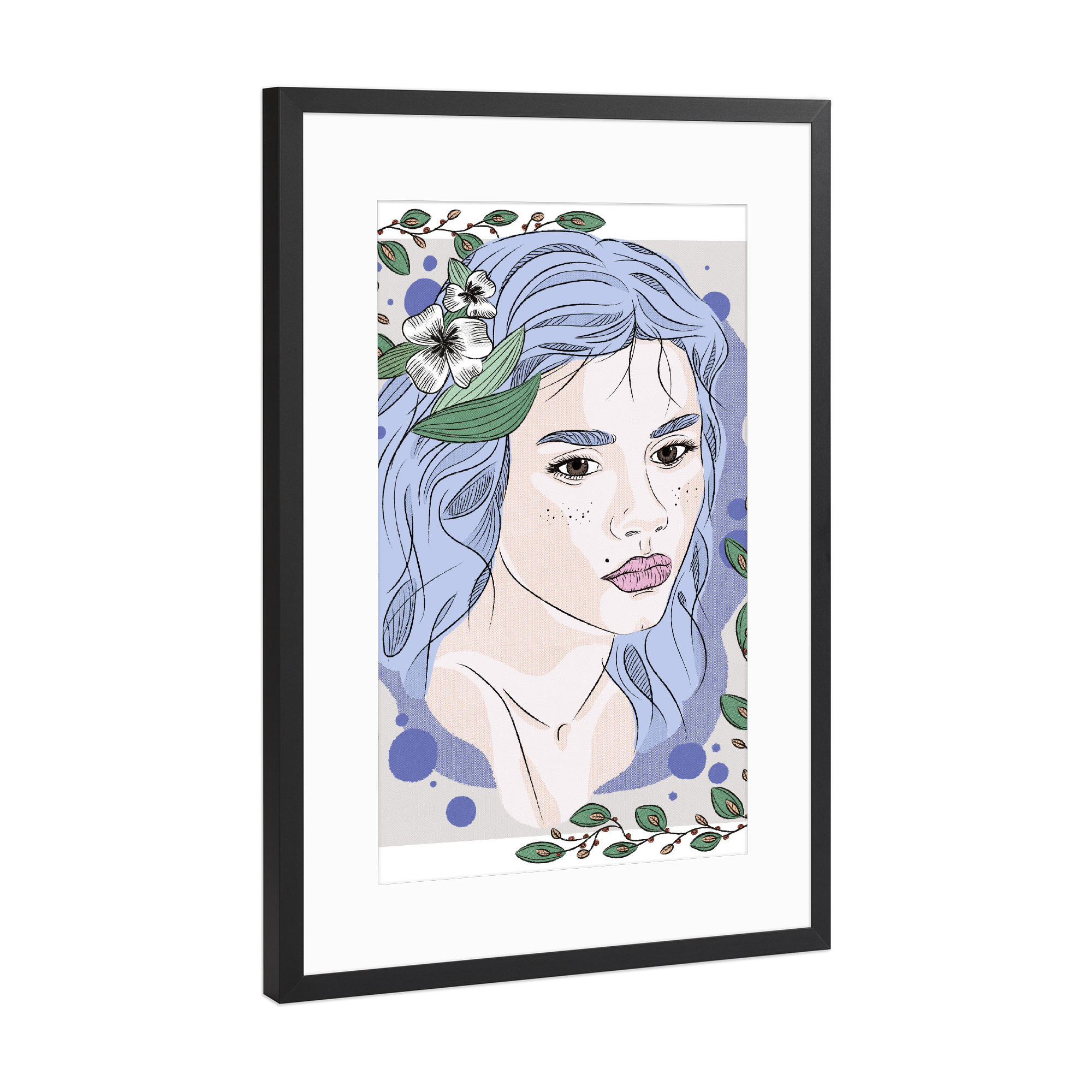 Poster mit Rahmen Schwarz (Metallic) "Emanuelle Karter" artboxONE - Menschen,Fashion