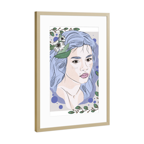 Poster mit Rahmen Gold "Emanuelle Karter" artboxONE - Menschen,Fashion