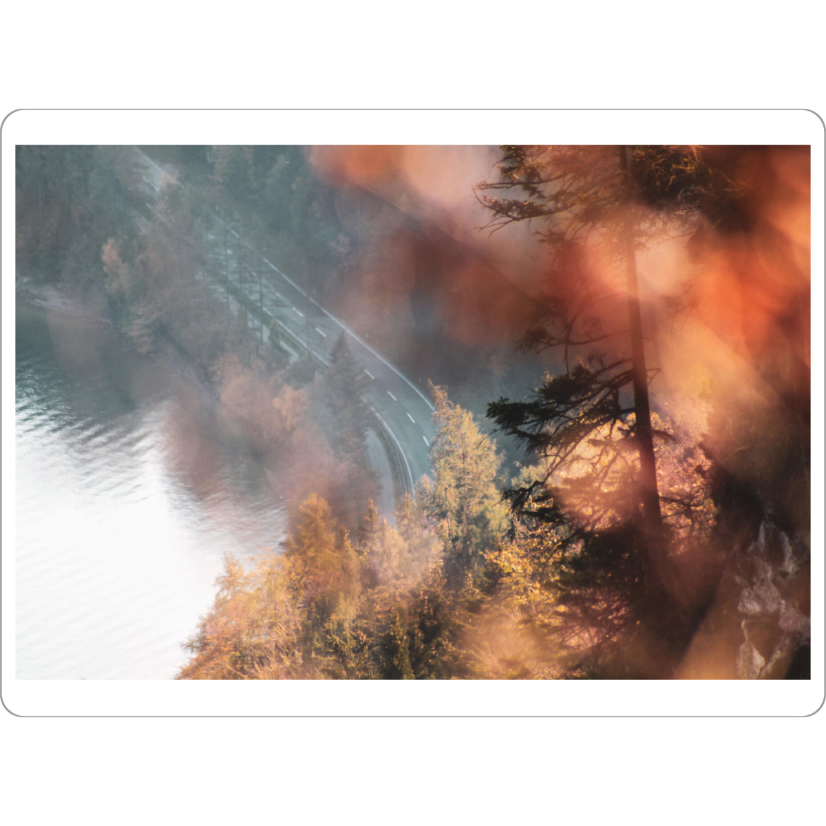 Tischset "Herbstschimmer" artboxONE - Natur - Natur,Herbst,Herbststimmung,Autumn,Abstract,Abstrakt,Colorful,Bunt,Straße,Wald,Forest,Street,Nature