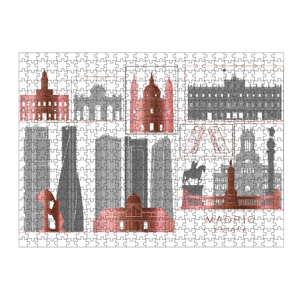 Puzzle Ravensburger "Madrid skyline rosegold" artboxONE - Städte,Reise,Architektur,Kartografie