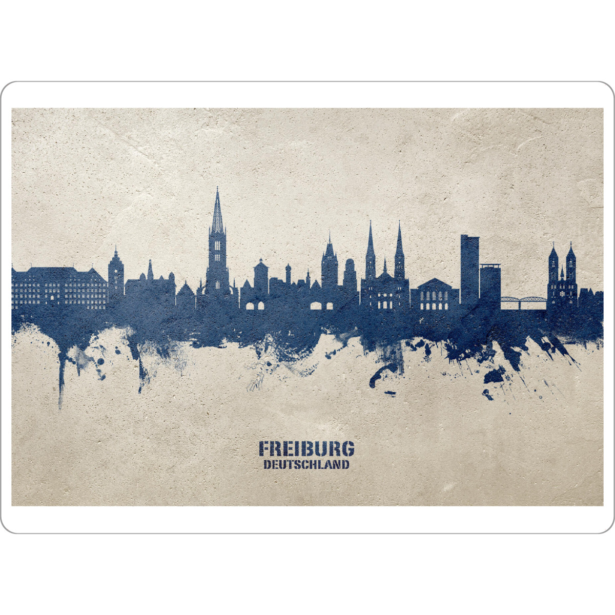 Tischset "Freiburg Germany Skyline PaintBlue" artboxONE - Städte