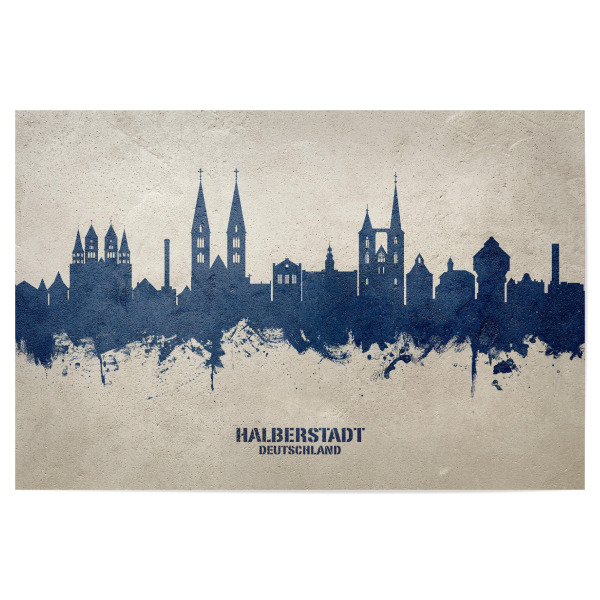 Poster "Halberstadt Skyline PaintBlue" artboxONE - Städte