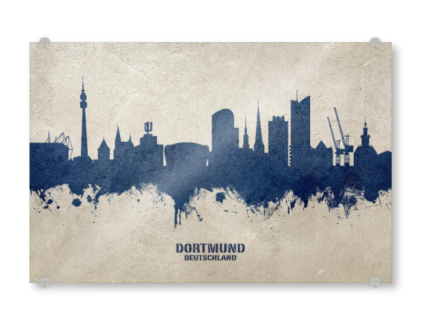 Acrylglasbild "Dortmund Germany Skyline PaintBlue" artboxONE - Städte