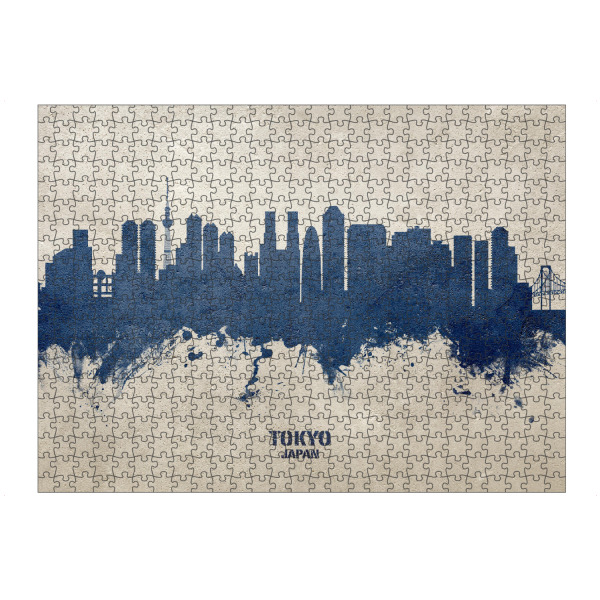 artboxONE Puzzle "Tokyo Japan Skyline PaintBlue" artboxONE - Städte,Städte / Tokio