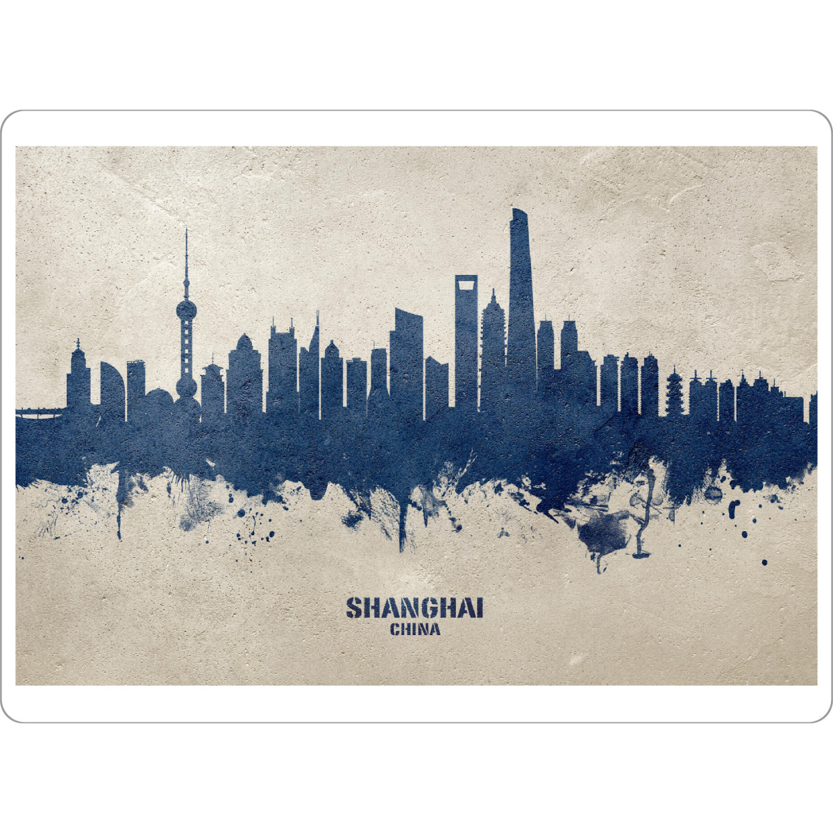 Tischset "Shanghai China Skyline PaintBlue" artboxONE - Städte,Städte / Shanghai