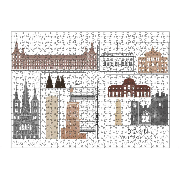 Puzzle Ravensburger "Bonn skyline black & brown" artboxONE - Städte,Reise,Architektur,Kartografie