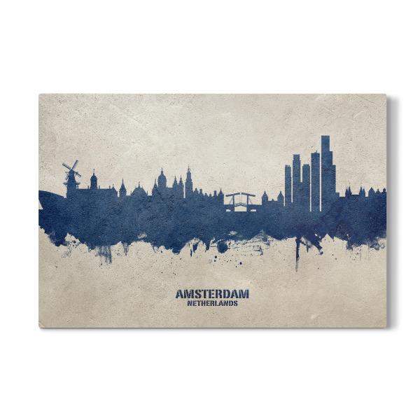 Galerie-Print "Amsterdam Skyline PaintBlue" 30x20 cm artboxONE