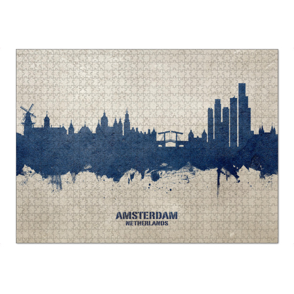 Puzzle Ravensburger "Amsterdam Skyline PaintBlue" artboxONE - Städte,Städte / Amsterdam