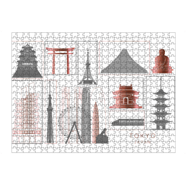 Puzzle Ravensburger "Tokyo skyline rosegold" artboxONE - Städte,Reise,Architektur,Städte / Tokio,Kartografie