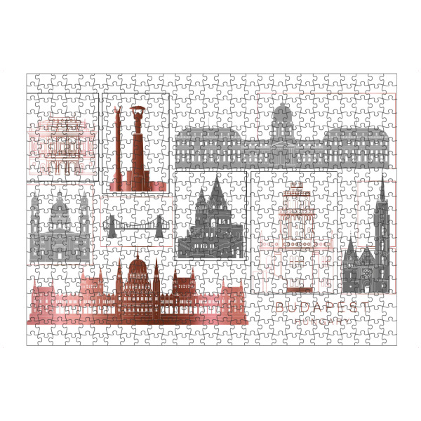Puzzle Ravensburger "Budapest skyline rosegold" artboxONE - Städte,Reise,Architektur,Städte / Budapest,Kartografie