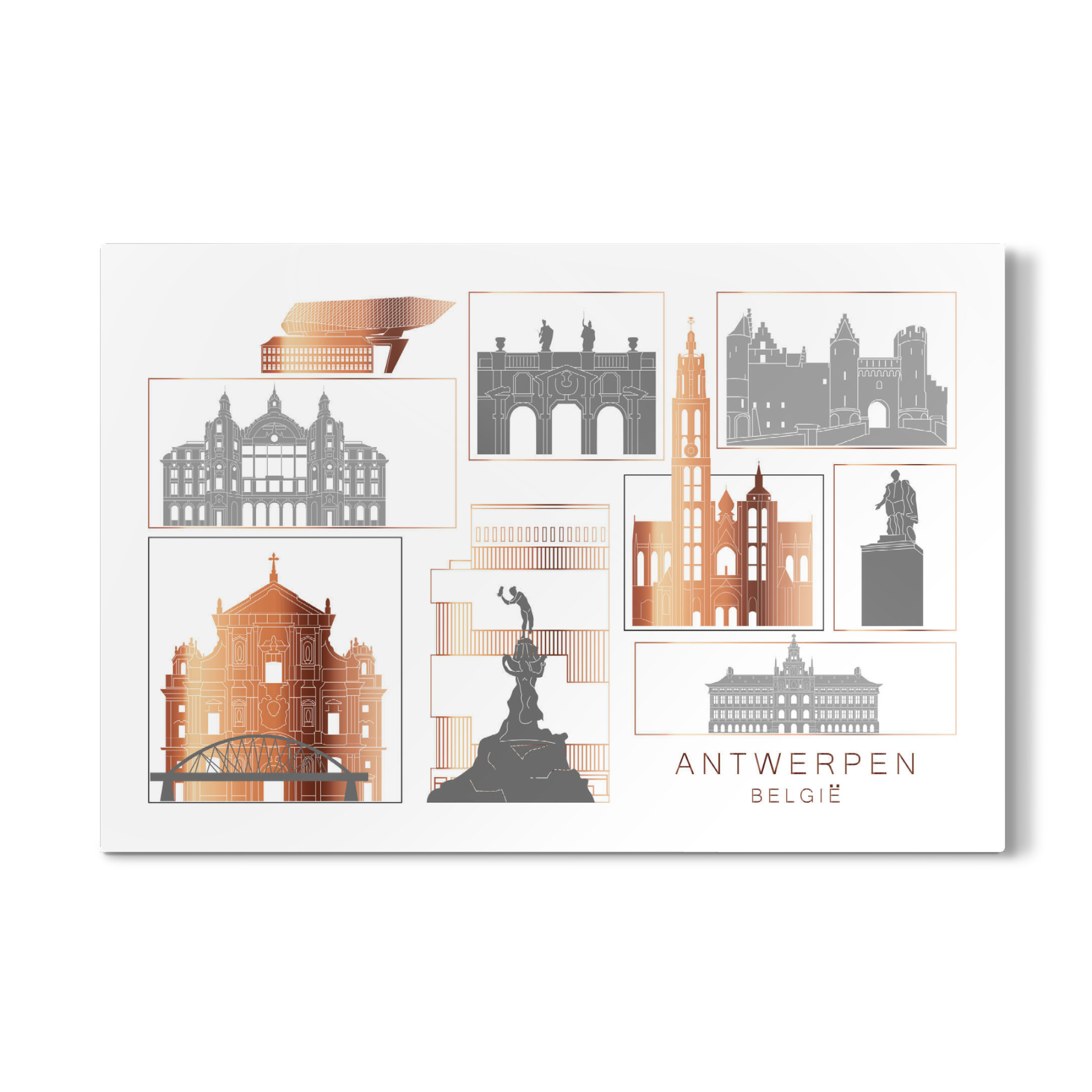 Galerie-Print "Antwerp skyline copper" 30x20 cm artboxONE