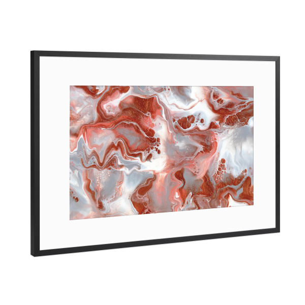 Poster mit Rahmen Schwarz (Metallic) "Kaysymoon Salmon" artboxONE - Natur,Abstrakt,Reise / Strand und Meer,Marmor,Galaxy