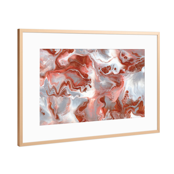 Poster mit Rahmen Kupfer "Kaysymoon Salmon" artboxONE - Natur,Abstrakt,Reise / Strand und Meer,Marmor,Galaxy