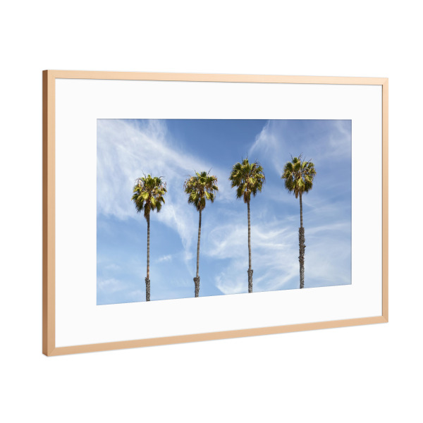 Poster mit Rahmen Kupfer "Urlaubsstimmung mit Palmen" artboxONE - Natur,Reise,Reise / Länder