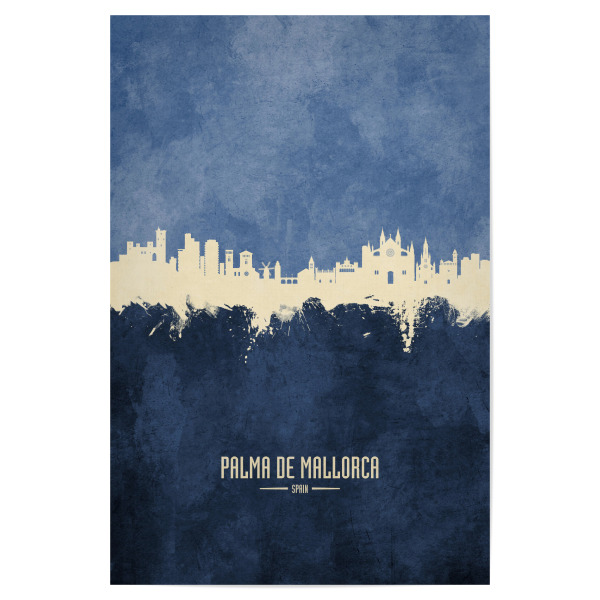 Poster "Palma de Mallorca Skyline Navy" artboxONE - Städte