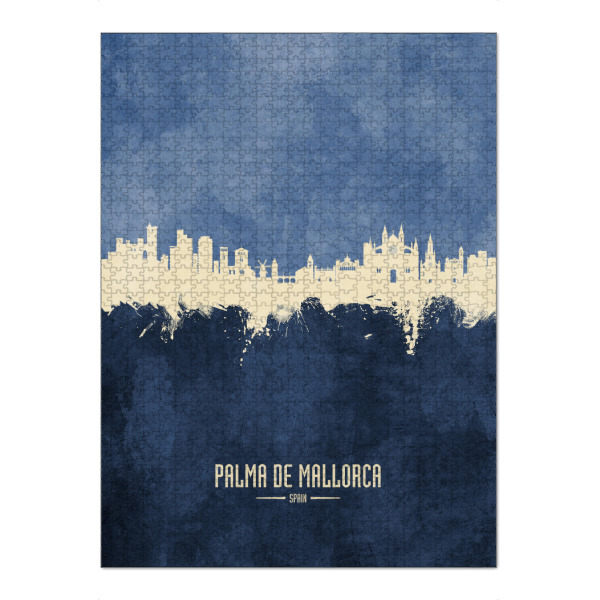 Puzzle Ravensburger "Palma de Mallorca Skyline Navy" artboxONE - Städte