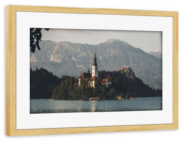 Poster mit Rahmen kiefer "Lake Bled" artboxONE - Natur,Reise,Architektur,Reise / Länder