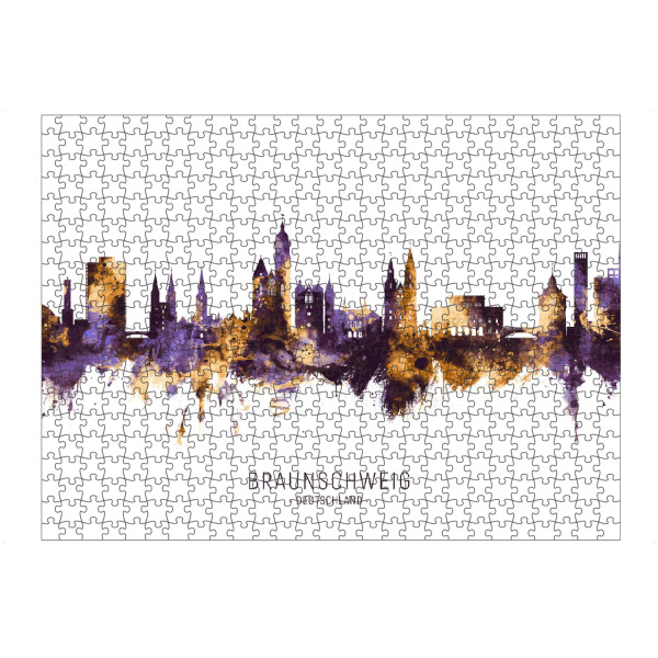 Puzzle Ravensburger "Braunschweig Skyline PurpleGold" artboxONE - Städte