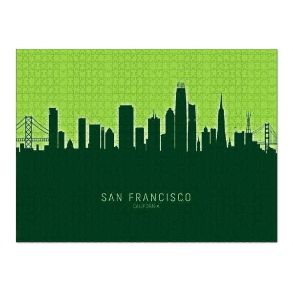 Puzzle Ravensburger "San Francisco Skyline Glow Green" artboxONE - Städte,Städte / San Francisco