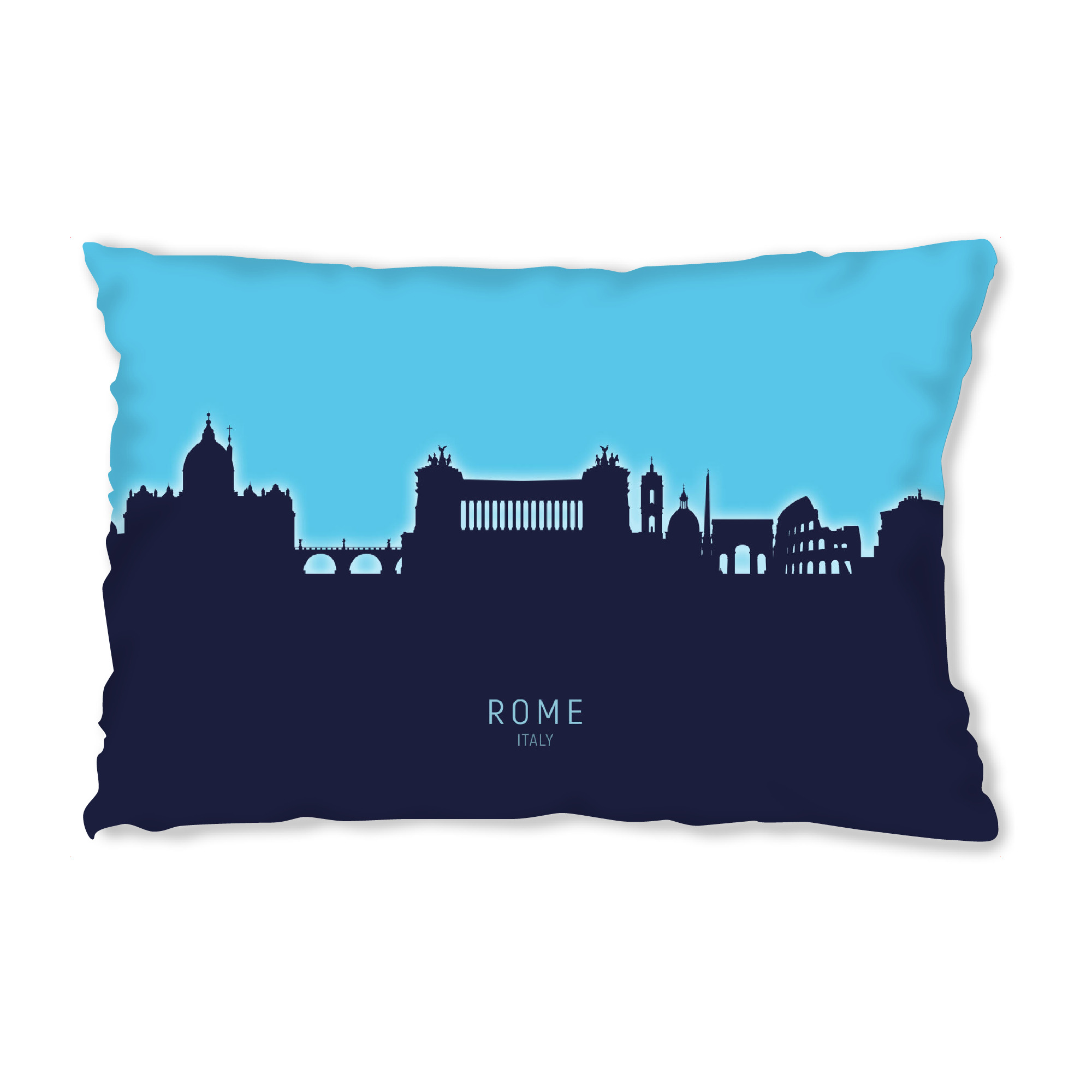 Design-Kissen "Rome Italy Skyline Glow Blue" artboxONE - Städte,Städte / Rom