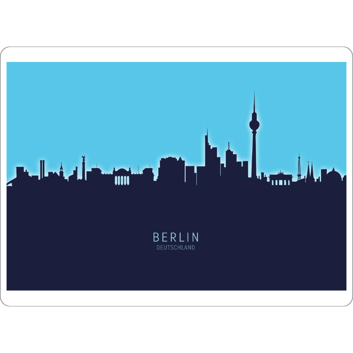 Tischset "Berlin Germany Skyline Glow Blue" artboxONE - Städte,Städte / Berlin