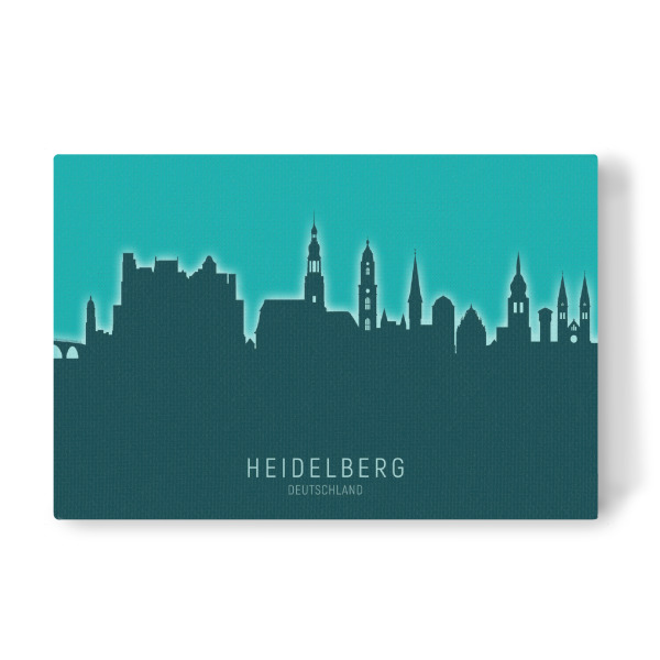 Leinwandbild "Heidelberg Skyline Glow Teal" artboxONE - Städte