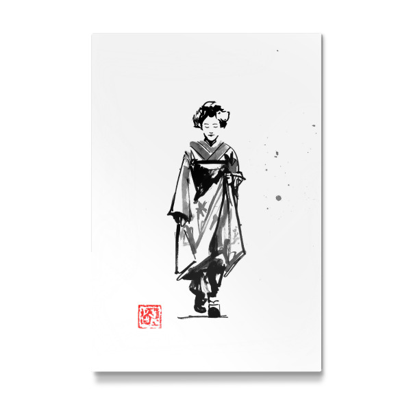 Galerie-Print "Geisha walking in the street" 30x20 cm artboxONE