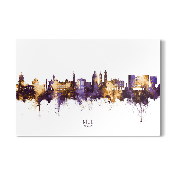 Galerie-Print "Nice France Skyline PurpleGold" 30x20 cm artboxONE