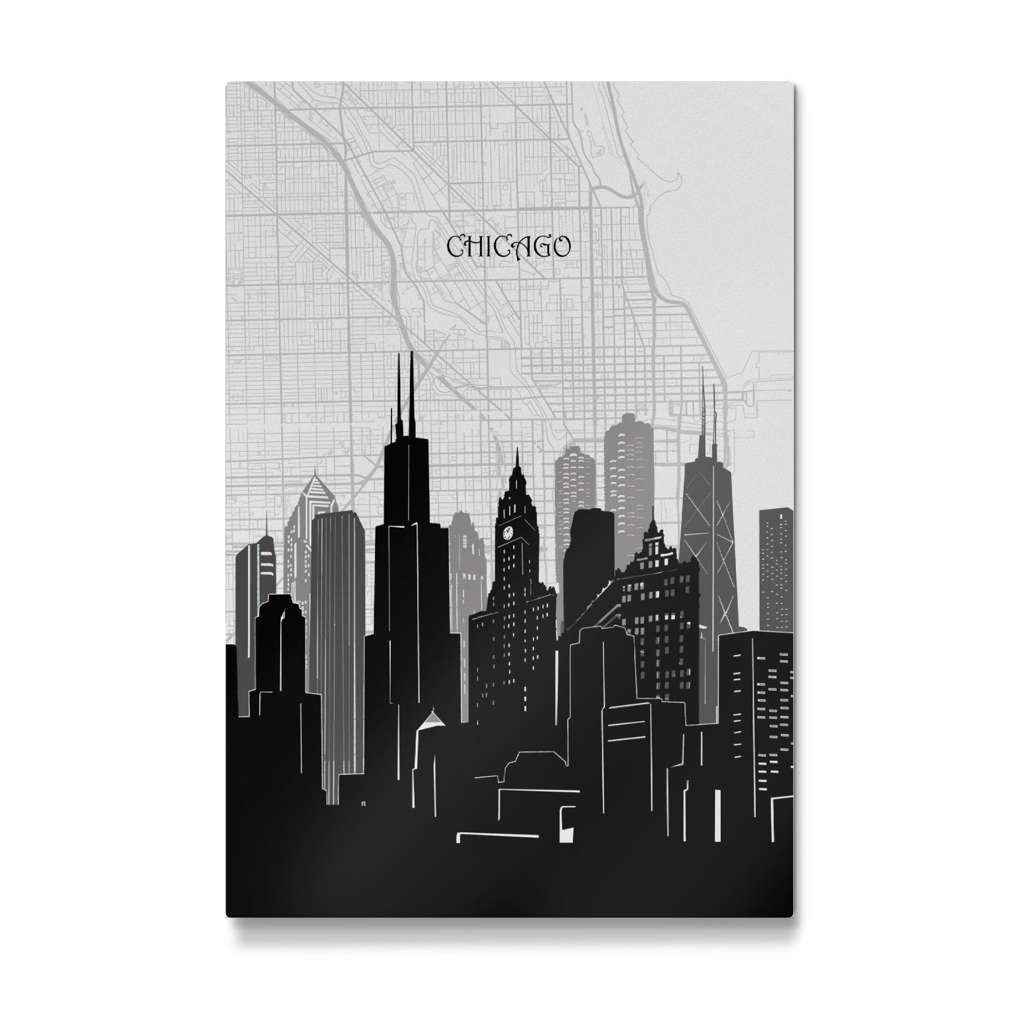 Galerie-Print "Chicago cityscape map" 75x50 cm artboxONE